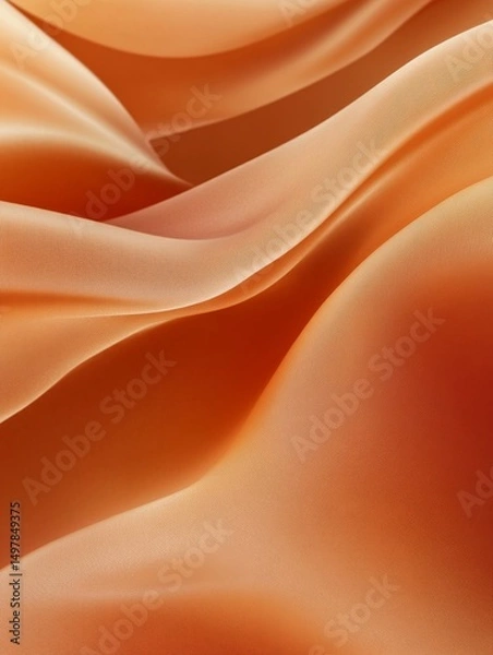 Fototapeta A stunning close-up of flowing orange silk highlights the intricate texture and rich colors, generating a sense of warmth and invitation