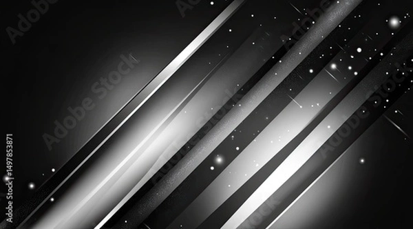 Fototapeta Abstract Diagonal Lines Black and White Background