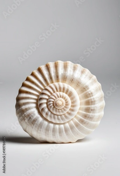 Fototapeta Elegant seashell showcasing intricate natural patterns and textures, perfect for coastal themes.
