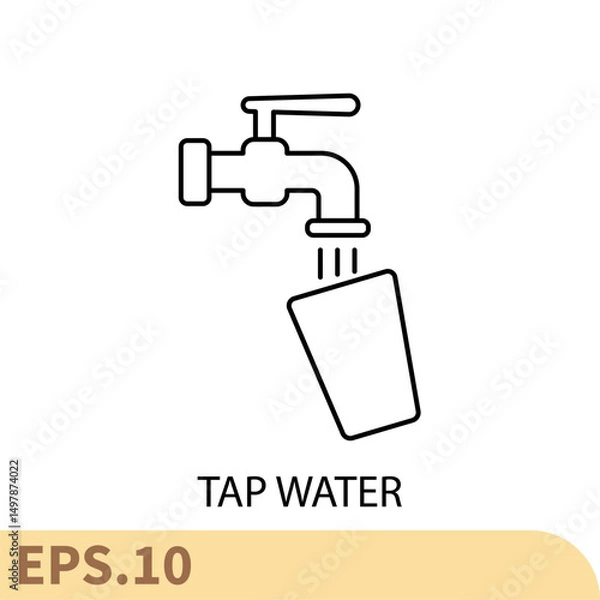 Fototapeta tap water icons symbol vector elements for infographic web