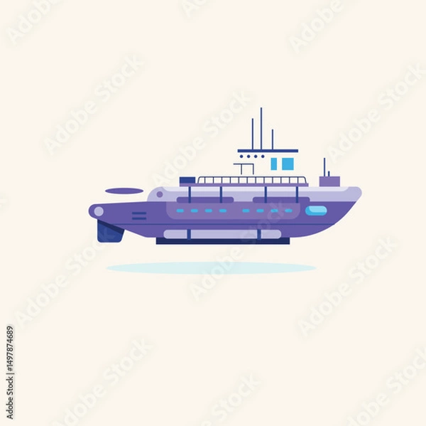 Fototapeta Futuristic Hovercraft A Glimpse into the Future of Marine Transportation Illustration