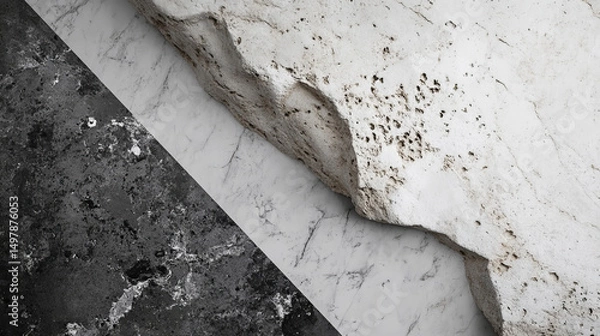 Fototapeta Fusion of Marble and Concrete: A Digital Study of Texture Contrast and Material Harmony