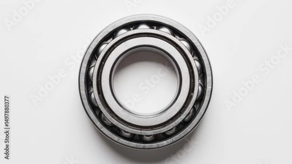 Fototapeta Close-up of a precision ball bearing, essential for machinery and engineering applications.