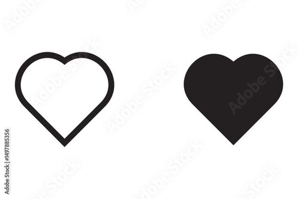 Fototapeta love heart icon set. for mobile and web design concept. vector illustration.