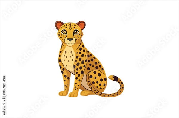 Fototapeta cheetah vector,  icon vector illustration, cheetah silhouette of a cheetah isolated on a white background, eps, png, svg, tiger vector,