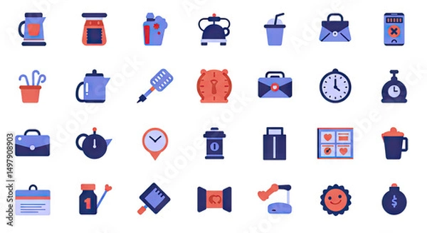 Fototapeta set of vector icons for web design