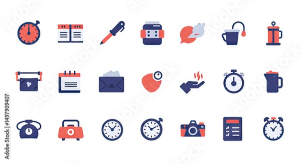 Fototapeta set of icons for web