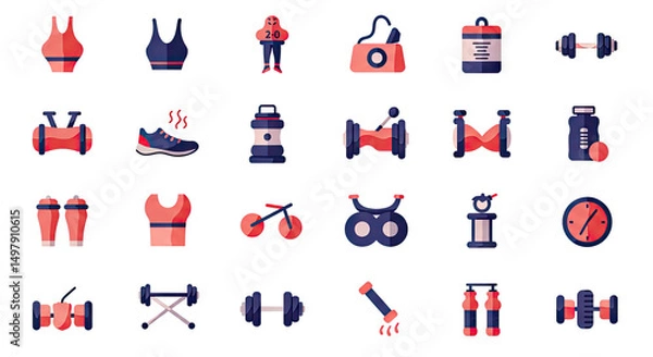 Obraz fitnes icon set, fitnes icon pack