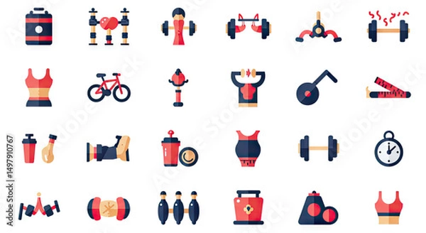 Obraz fitnes icon set, fitnes icon pack