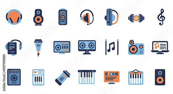 Obraz music icons set
