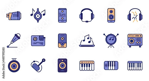 Obraz music icons set
