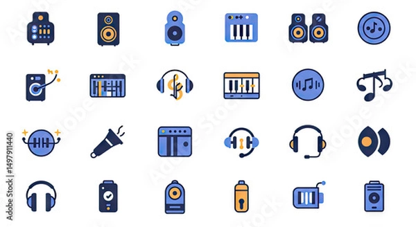 Obraz music icons set