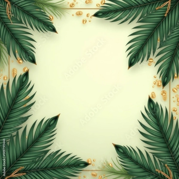 Fototapeta christmas frame with fir branches