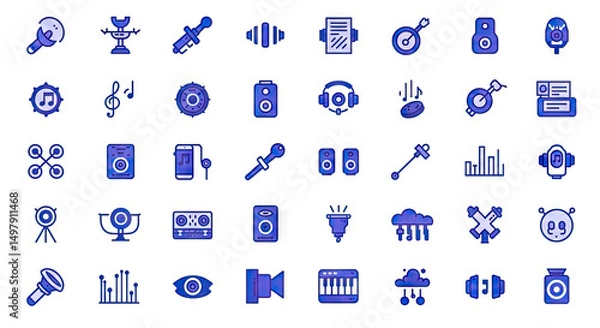 Obraz music icons set