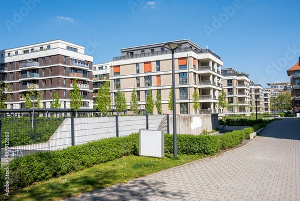 Obraz Housing development area with apartment buildings seen in Berlin, Germany