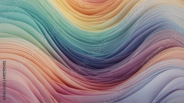 Obraz Abstract Waves: Vibrant Gradients and Fluid Textures – A Serene Digital Art Background