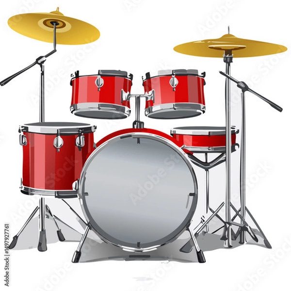 Fototapeta drum kit isolated on white