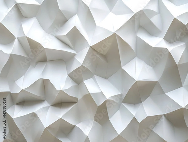 Fototapeta Tech-Inspired White Hexagonal Structure 3D Render