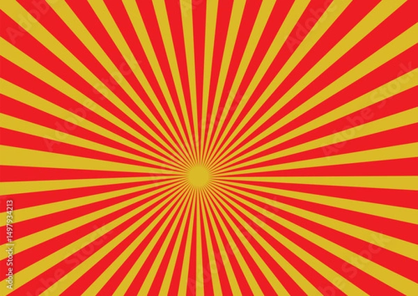 Fototapeta Square red and yellow sunburst background