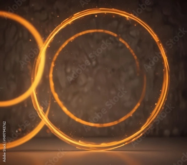 Fototapeta Blurred orange circles, abstract festive backdrop,  color,  texture