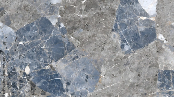 Fototapeta Close-up of a marble stone with intricate patterns and natural veining, showcasing rich textures and organic elegance, ideal for architectural surfaces and interior design.
