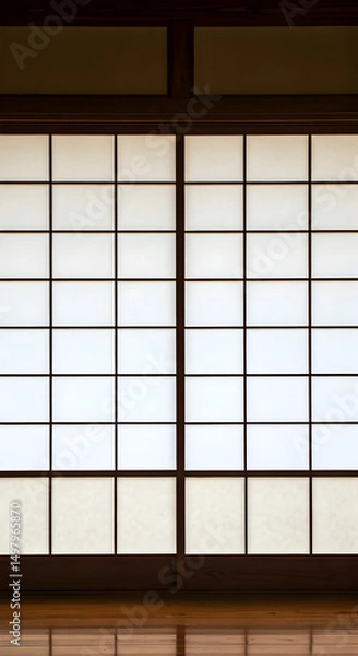 Obraz japanese style window with bamboo