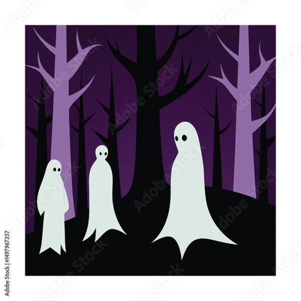 Fototapeta whispering woods with ghostly figures (2).eps