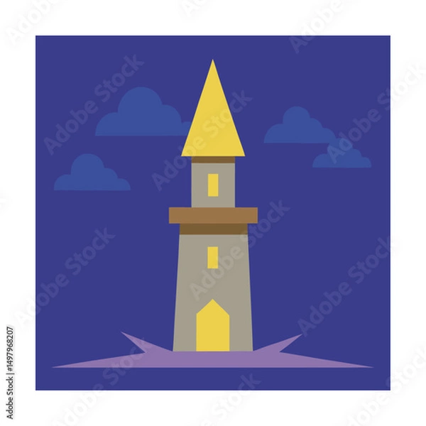 Fototapeta wizard s tower in storm.eps