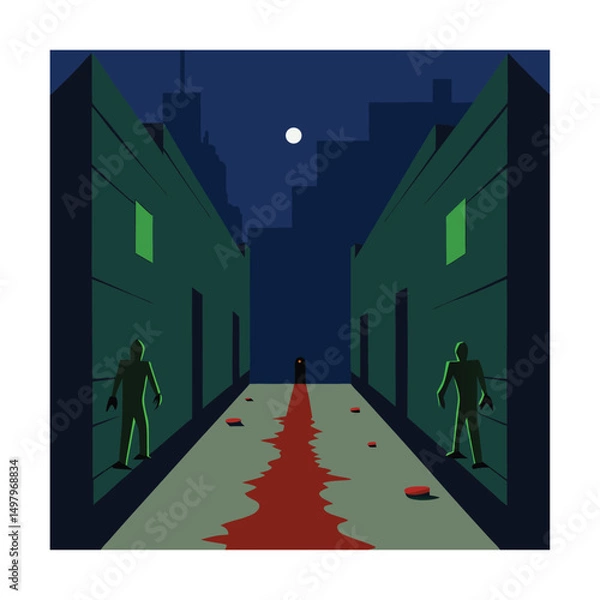 Fototapeta zombie infested alleyway (3).eps