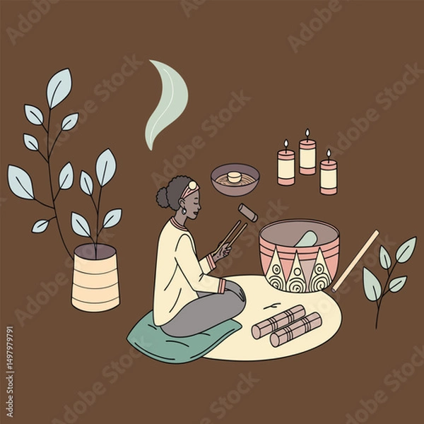Obraz man with cup of coffee