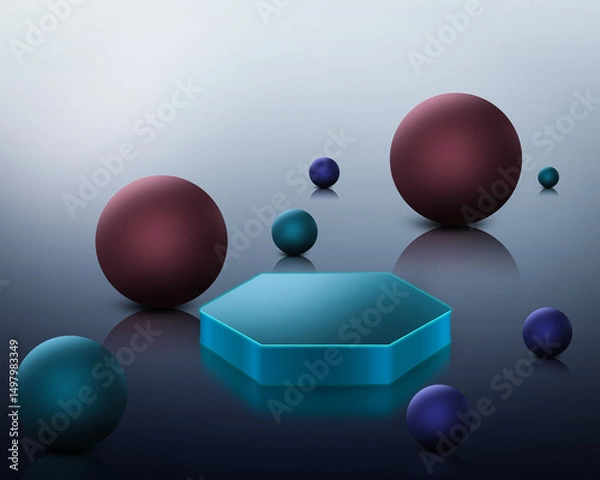 Obraz empty Product showcase with 3d elements