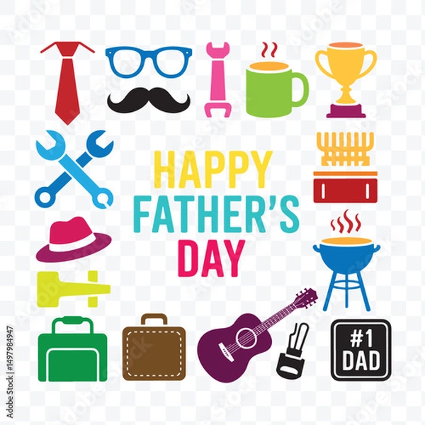 Obraz Father's day icons set