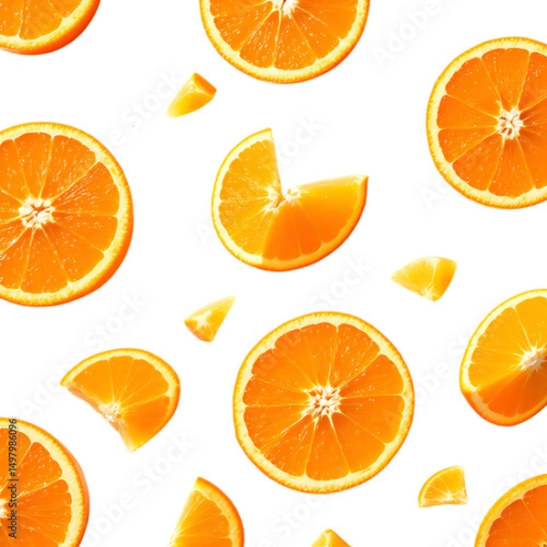 Fototapeta A Delicious Array of Sliced Oranges Juxtaposed Against A Sleek Transparent Backdrop Creating An Elegant Visual