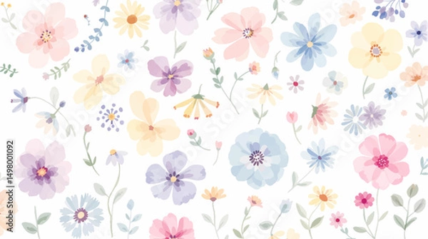 Obraz Abstract watercolor background with flowers