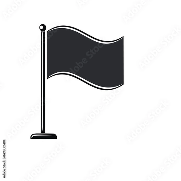 Fototapeta Simple black flag icon on white background