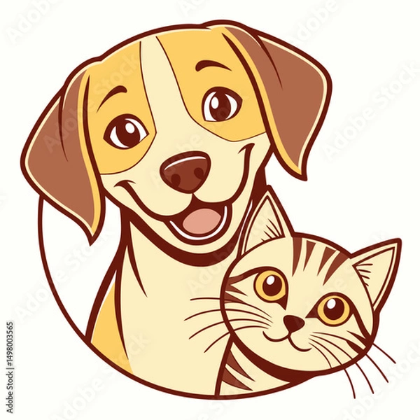 Fototapeta cat and dog