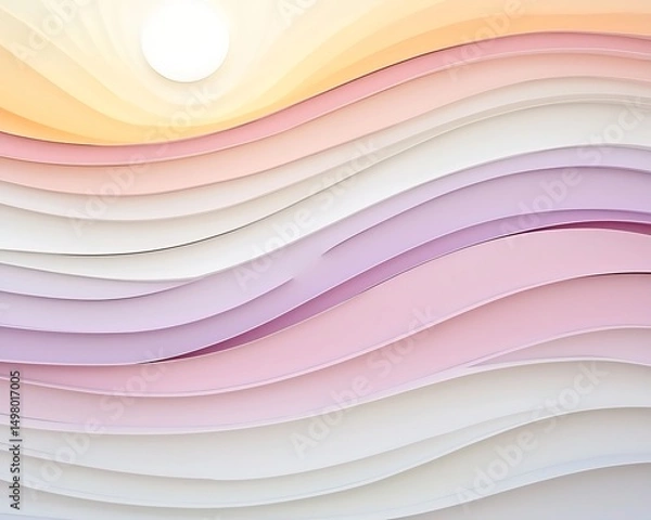 Fototapeta Abstract wavy layers of pastel colors