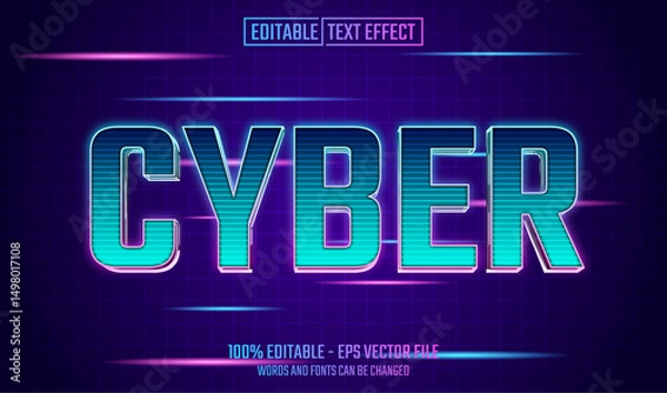Fototapeta cyber editable text effect