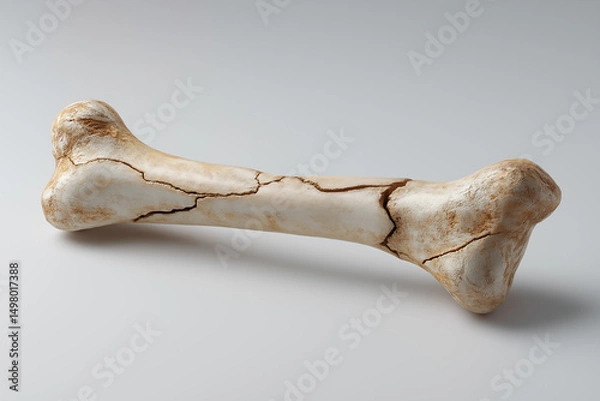 Obraz Fractured Bone Model Showcasing Skeletal Injury on Light Background