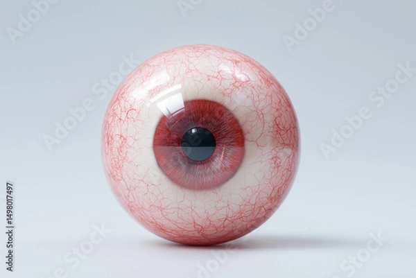 Obraz Detailed Eyeball Model Showcasing Ocular Anatomy on Light Gray Background