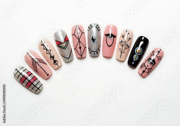 Fototapeta Cute Nail Art Designs: Winter & Holiday Nail Inspo