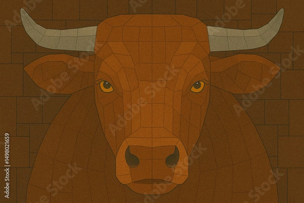 Obraz Bull. Geometric shape pattern.