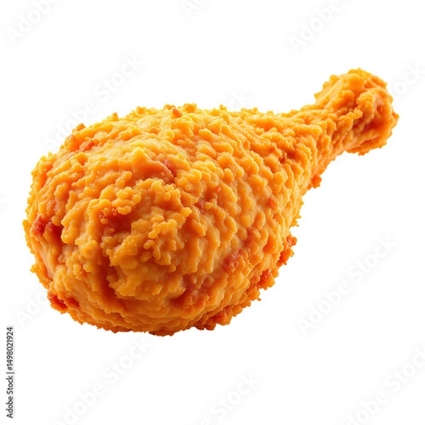 Fototapeta Delicious and Crunchy Fried Chicken Leg on Transparent Background Ready to Eat Perfect For Meals