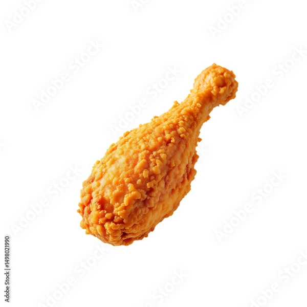 Fototapeta A Delicious and Golden Brown Fried Chicken Leg Isolated on a Transparent Background Ready to Eat