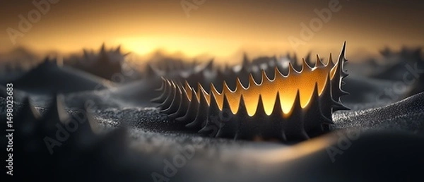 Fototapeta Abstract Spiky Structure Illuminated