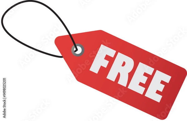 Fototapeta Colorful Free Tag Vector Design,Modern Bright Label Illustration