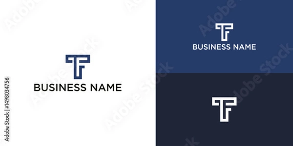 Fototapeta Abstract T and F Letters Logo – Modern Minimalist Design for Business Branding
