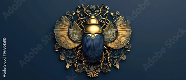 Obraz Ornate beetle with golden wings