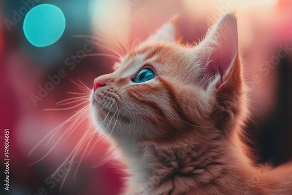 Obraz Ginger kitten looking up