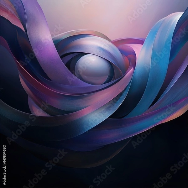 Obraz Abstract sphere in curved ribbon